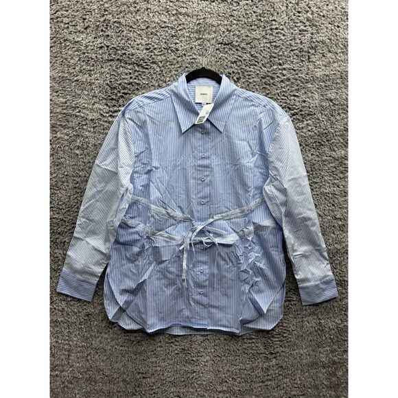 Aknvas‎ Marina Tie-Front Poplin Button Up Shirt Women's Size XS NWT $395 - Picture 1 of 11
